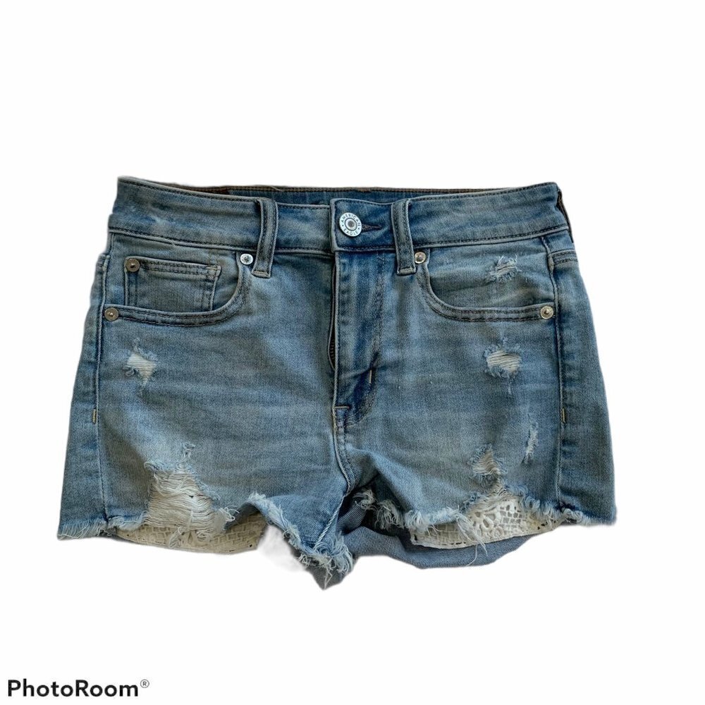 American Eagle Hi-Rise Shortie Cutoff Jean Shorts